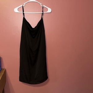 American Eagle LG scoop front black slip dress.